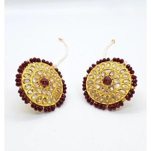 22KT Yellow Gold Kundan Polki diamond Earring